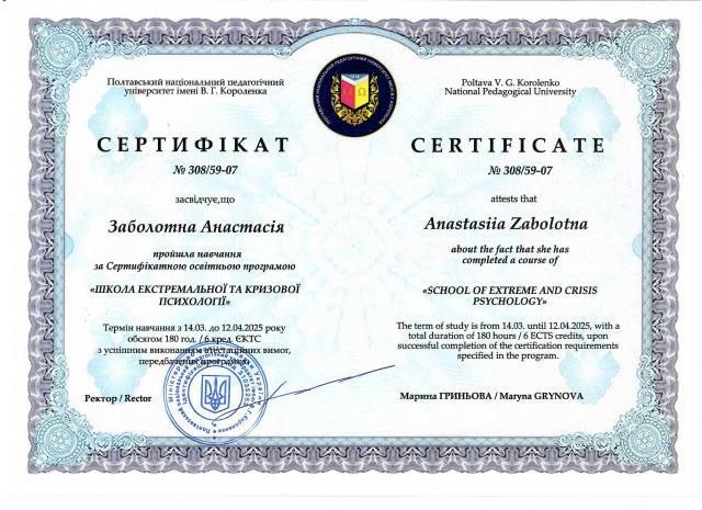 Сертифікат 2